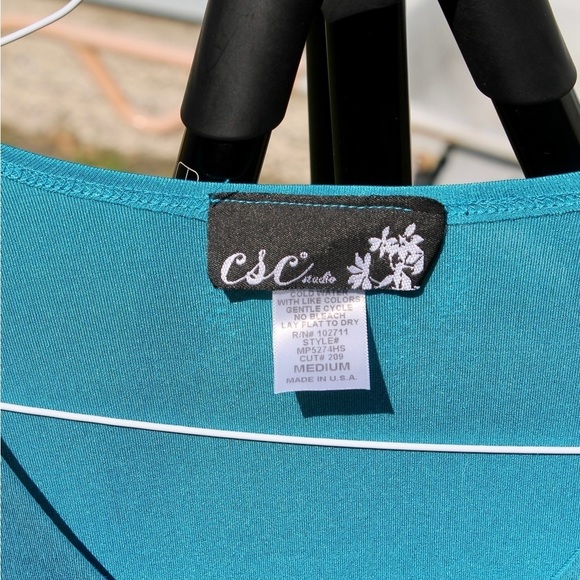 CSC Studio Aqua Short Sleeve Blouse, Stretchy, Button-Up, Business Casual - Picture 5 of 7